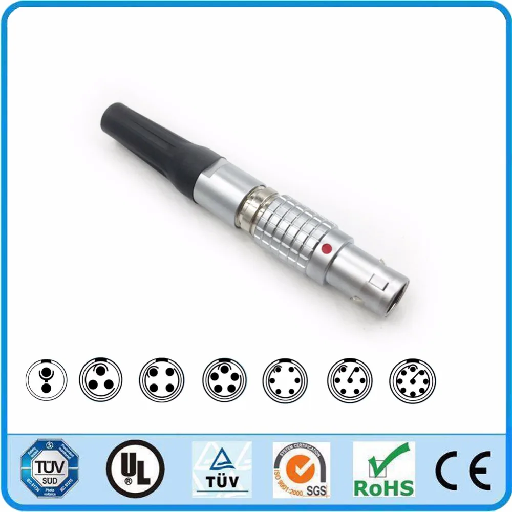 

LEMO Connector FGG 0B 2 3 4 5 6 7 9 Pin Male Connector 0B FGG Plug for Sound Devices Zaxcom Denecke Timecode
