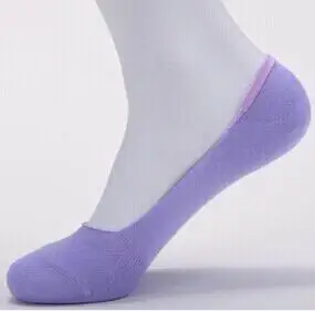 10 шт. = 5 пар/лот невидимые женские носки из бамбукового волокна, хлопковые противоскользящие женские короткие носки, летние невидимые носки-башмачки, Нескользящие - Цвет: purple