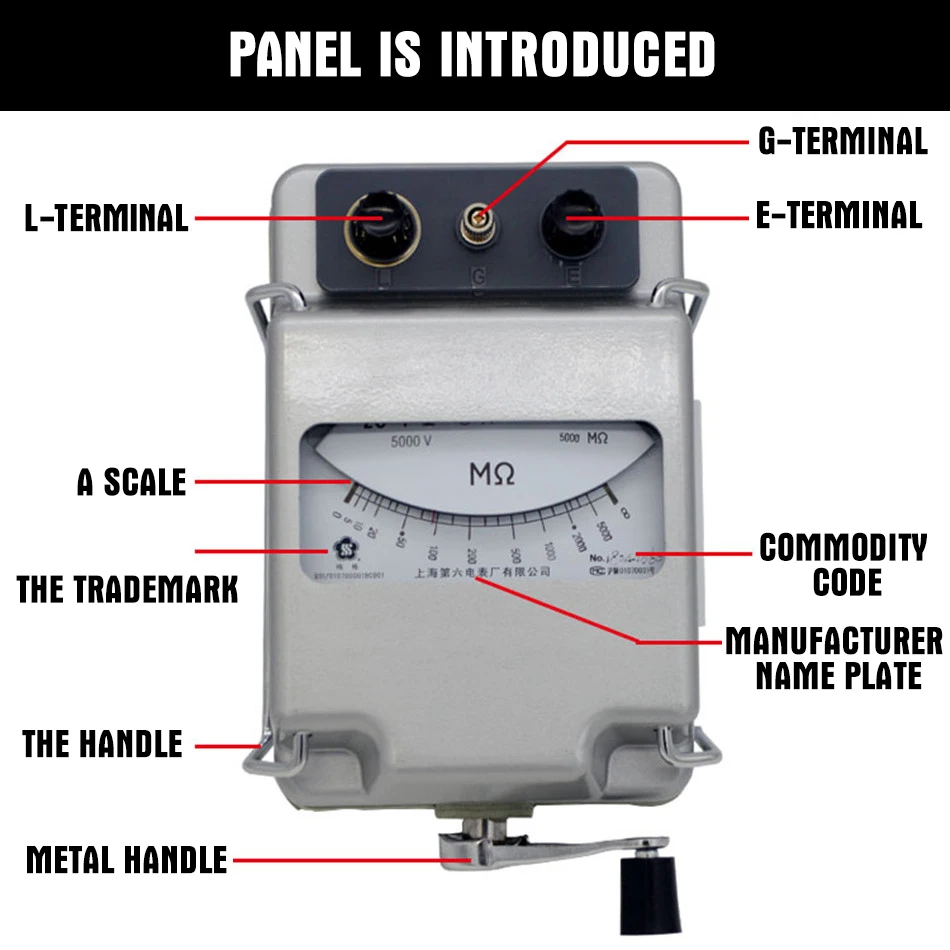 2500/5000V ZC-7 Aluminum Case Megger Insulation Resistance Tester