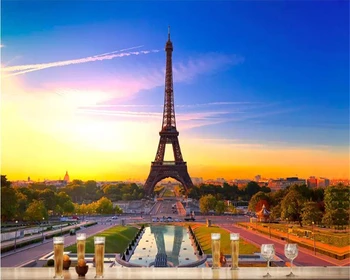 

beibehang wallpaper for walls 3 d Wall sticker decoration mural romantic france paris eiffel tower landscape background Mural 3d