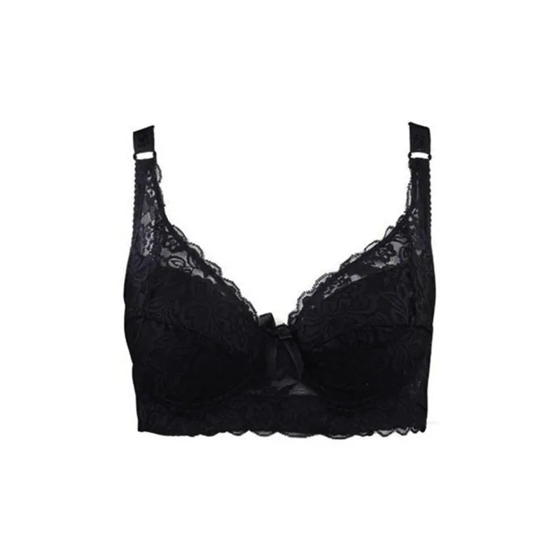 

Hot Full cup thin underwear small bra plus size wireless adjustable lace Women's bra breast cover B C D cup Large size Lace Bra