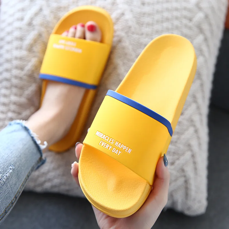 

Summer Slippers Anti-slip Men Fashion New Couple Slippers Men Indoor Shoes Cool Soft Bottom Solid Unisex Slippers Men Bathroom