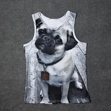 Новая портретная мопс 3D печать майка Топы Дети Мужская майка Подростковая хлопковая Футболка свободная одежда унисекс