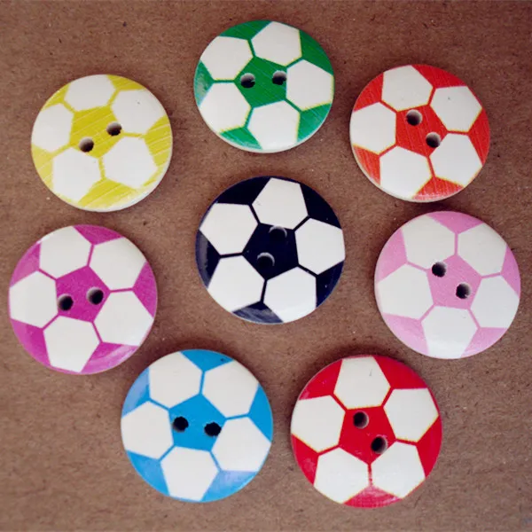 

200pc/lot 20mm, Mix color football wood button, Wooden buttons,sewing accessories for children clothes