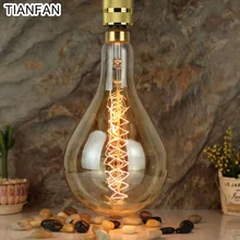 A160 PS52 Винтаж большой Эдисон лампы E27 220 V 60 Вт Круглые ретро Античная лампа накаливания лампы Винтаж ламповая нить дизайнерский Декор свет