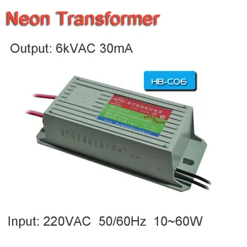 

Load 6M 60W Neon Electronic Transformer Power Supply HBC06 Neon Rectifier Input 220V 50/60Hz Output 6KV 30mA Free shipping