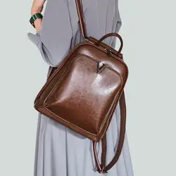 Рюкзак 2019 для женщин разделение кожа одноцветное цвета превосходное сумка тенденция mochila новый модный бренд дизайн сумки для колледжа