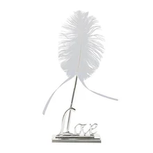 Caneta de assinatura do livro do convidado da festa de casamento, com metal banhado à prata, suporte do amor, conjunto de caneta da festa