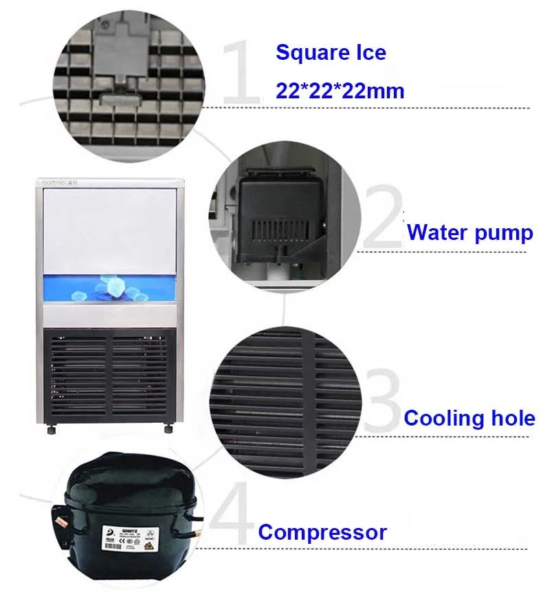 Xeoleo малый тип коммерческий льдогенератор 16-20 кг/24 ч Высокое качество льда машина 220 В Лед сделать машину для Bubble tea Shop/кейтеринг