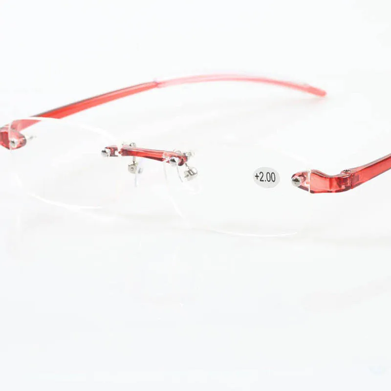 Специальная цена Высокое качество без оправы ультра-легкие TR90 очки для чтения Для мужчин Для женщин удобные смолы прозрачные линзы пресбиопические очки - Цвет оправы: Красный