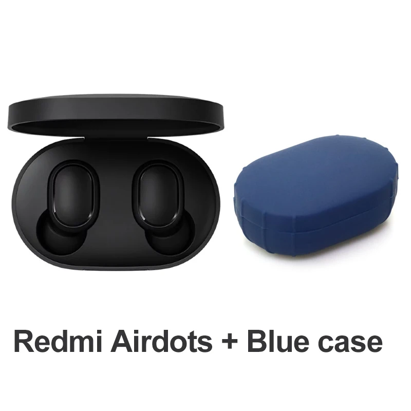 Оригинальные беспроводные наушники Xiaomi Redmi AirDots True Bluetooth 5,0, DSP, активные наушники с шумоподавлением и микрофоном - Цвет: Синий