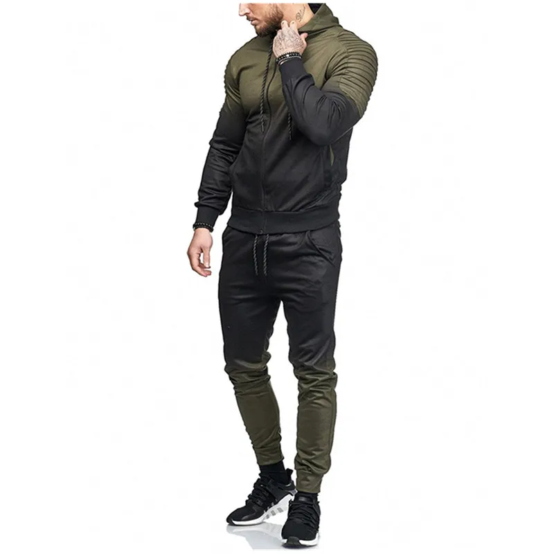 

Litthing Zipper Tracksuit Men Set Sport 2 Pieces Sweatsuit Mens Clothes Printed Hooded Hoodies Jacket & Pants Track Suit Men