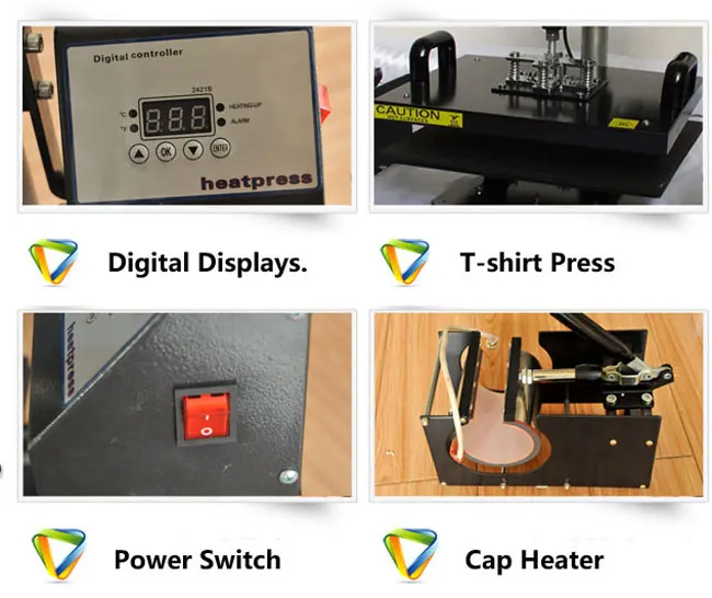 29 см x 38 см(11x15 дюймов) дизайн 5 в 1 комбинированная футболка/кружка/шляпа/пластина качели теплопередача печатная машина № HP5IN1-3