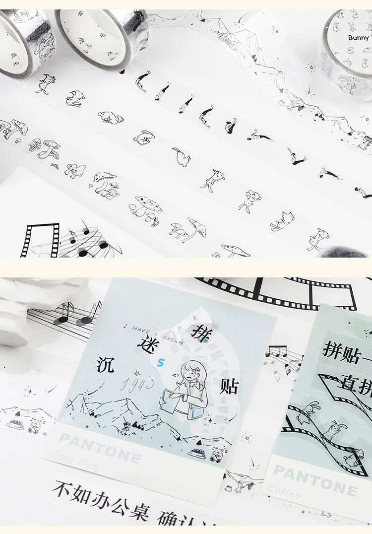 PET journing Декоративная прозрачная лента васи маскирующая лента японские канцелярские наклейки для скрапбукинга, школьные принадлежности