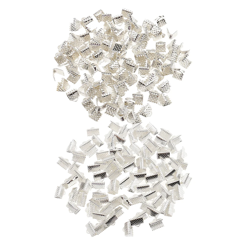 Necklace Ribbon Cord End Crimp Clamps 6mm 10mm Pack Of 200PCS DIY Jewellery