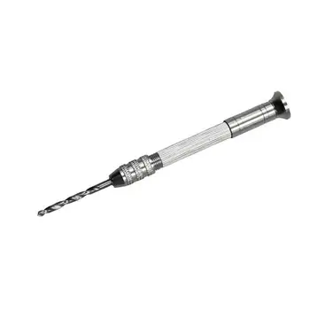 

New New Mini Micro Aluminum Hand Drill With Keyless Chuck +10pc Twist Drill Bit Woodworking Drilling Rotary Tools