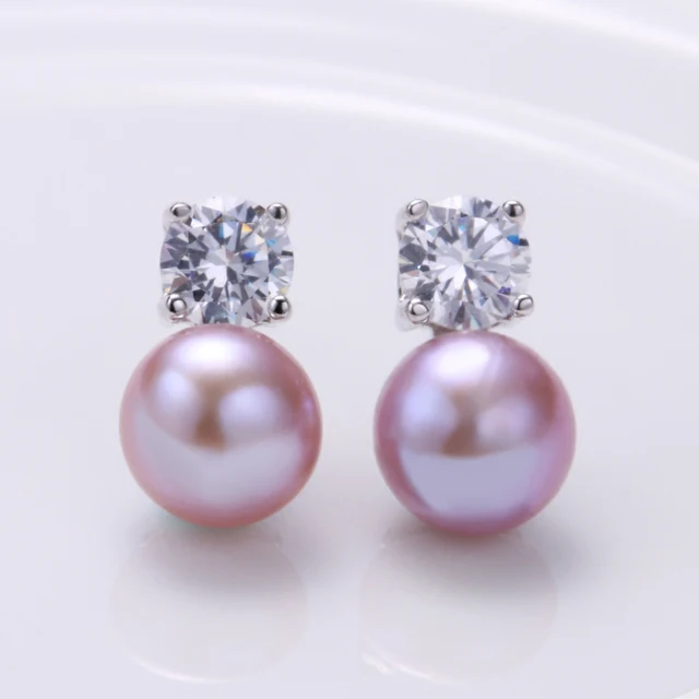 New Fashion 925 sterling silver Natural freshwater Pearl Earrings Fine ...