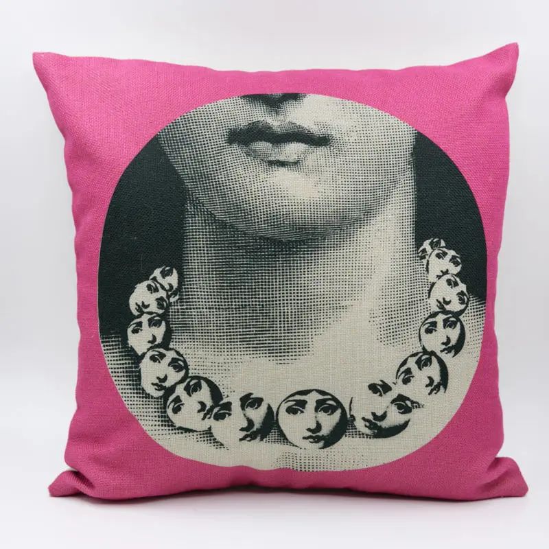 المخدة الايطالية Fornasetti سلسلة للفن نوم غرفة المعيشة مقهى وسادة وسادة طقم سرير الأزياء الزخرفية