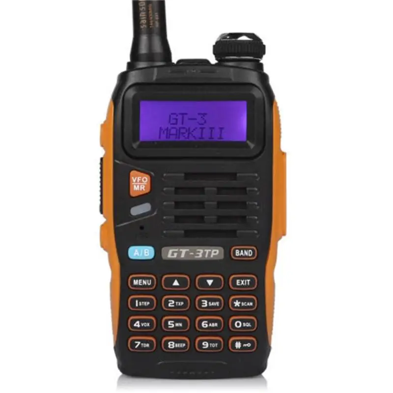 2x Baofeng GT-3TP MarkIII VHF/UHF Dual Band Ham Walkie Talkie Two-way Radio + 2x Speaker + 1x Cable 1/4/8W FM