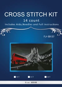 

Top Quality Lovely Hot Sell Counted Cross Stitch Kit Old World Holiday Ornaments Similar DMC DIM ANCHOR France Red bus