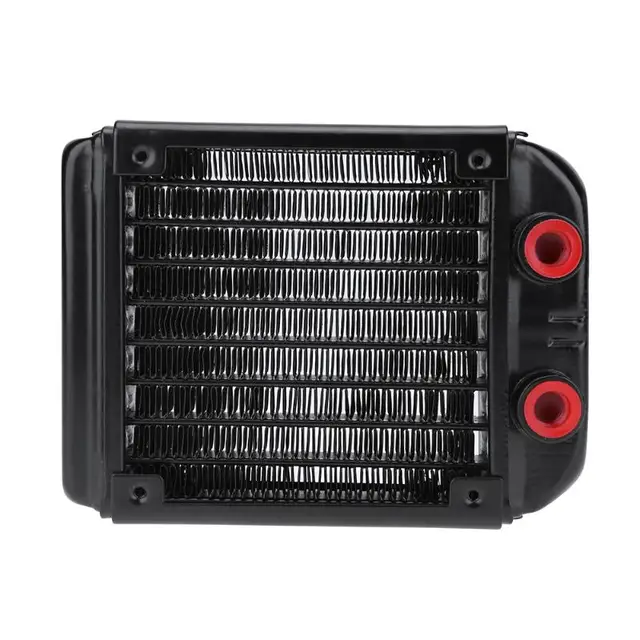 Best Price 120mm 18 Tubes G4/1 Thread Port Aluminum PC Motorcycle Water Cooling Radiator Heat Sink Heat Exchanging Computer Components Best Price 120mm 18 Tubes G4/1 Thread Port Aluminum PC Motorcycle Water Cooling Radiator Heat Sink Heat Exchanging Computer Components