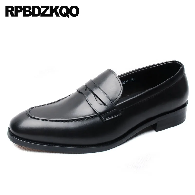 

Square Toe Wedding Real Leather Cow Skin European Loafers Genuine Italy Black Formal Men Italian Dress Custom Handmade Shoes