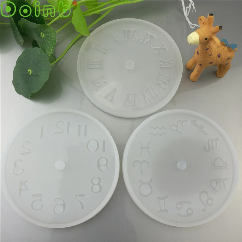 

10 CM Constellation Roman Numerals Transparent Clock Silicone Mold for Epoxy Resin Jewelry Making DIY Hand Craft