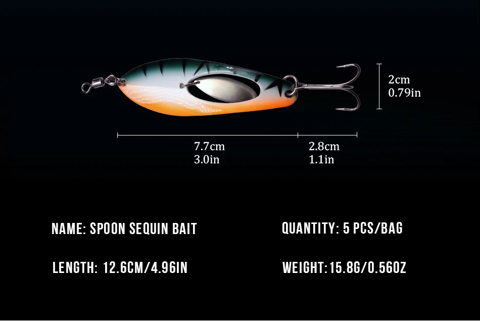 5 шт./компл. 15,8 г 77 мм рыболовные ложки металлическая приманка Leurre жесткие приманки с тройные Крючки Вертлюги Рыбалка Ложка приманка снасти для ловли окуня