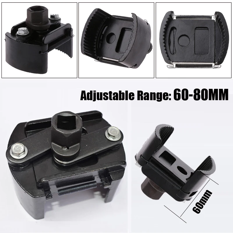 Universal Oil Filter Removal Wrench Cup Socket Range 60-80mm Adjustable Remover