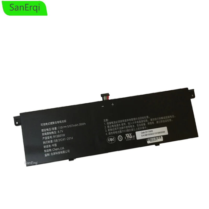

For Xiaomi Mi Air Battery R13B02W R13B01W 13.3" Tablet 5107mAh/5230mAh Laptop SanErqi