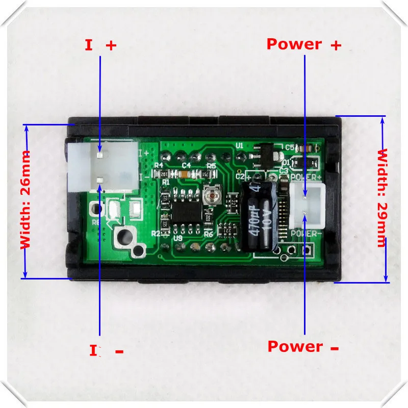 RD 3 цвета красный/синий/зеленый светодиод 0,5" Цифровой амперметр DC 0-50A 4 провода 3-значный автомобильный измеритель тока панель без шунта [12pce/лот]