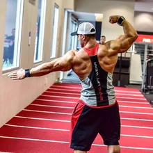 Модные Для мужчин летняя футболка с короткими рукавами для фитнеса тонкий шить рубашка без рукавов сжатия майка, Топ жилет