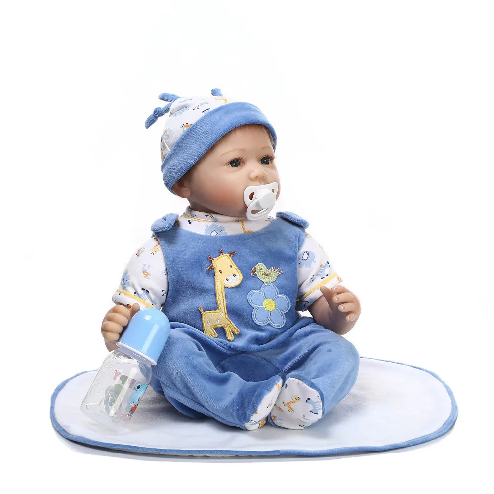 Nicery 20-22 дюймов 50-55 см Bebe Кукла реборн Мягкий Силиконовый мальчик девочка игрушка реборн кукла подарок для детей синяя одежда