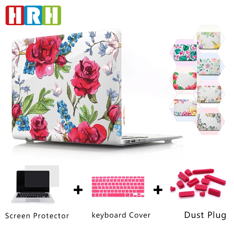

HRH Beautiful Flower Floral PC Laptop Body Shell Protective Hard Plastic Case Sleeve for Macbook Air A1932 Case 2018 11 12 13 15