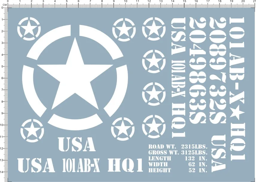 

Super Detail Up US Army 101 Military WILLYS JEEP Model Kit Marine Decal