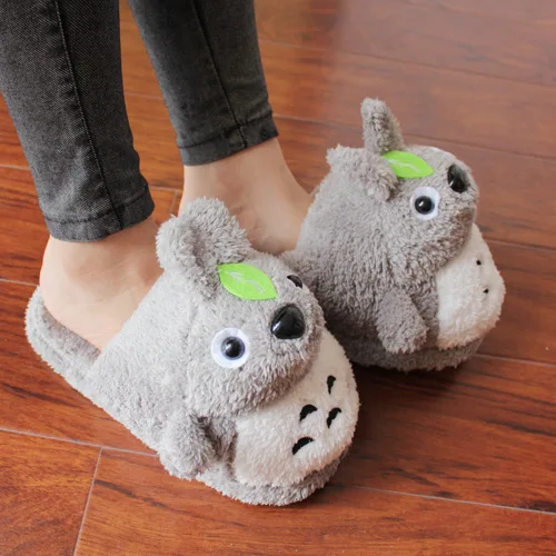 Totoro Unisex Soft Warm Plush House Slippers With 2 Styles