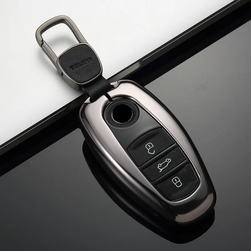 Алюминиевый чехол для ключей автомобиля, чехол для VW Volkswagen NEW Touareg, чехол для ключей, чехол для Vw, чехол для ключей, держатель для дистанционного ключа, кошелек - Название цвета: 01