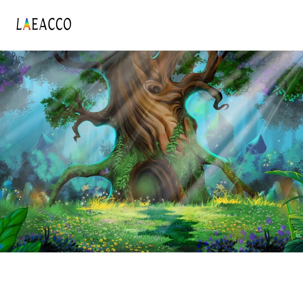 Laeacco мультфильм Ангел Эльф цветы сцена ребенок дети фотографии фоны Dreamlike