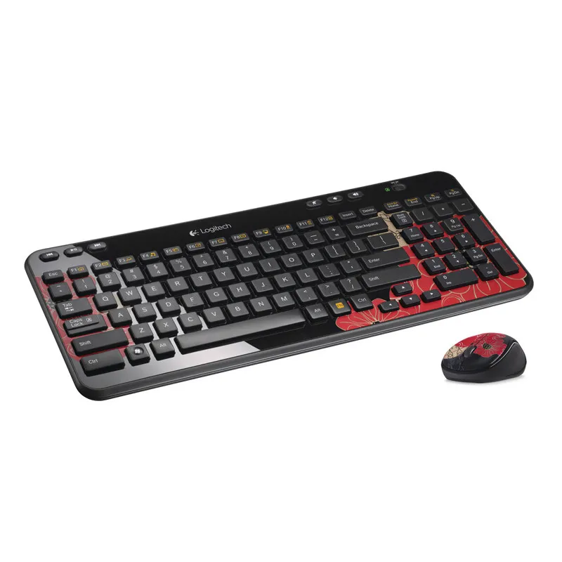 black and red Беспроводная клавиатура и мышь logitech MK365 2,4G, комбинированный игровой ноутбук, ПК, геймер, эргономичный приемник, набор клавиатуры и мыши - Цвет: black and red