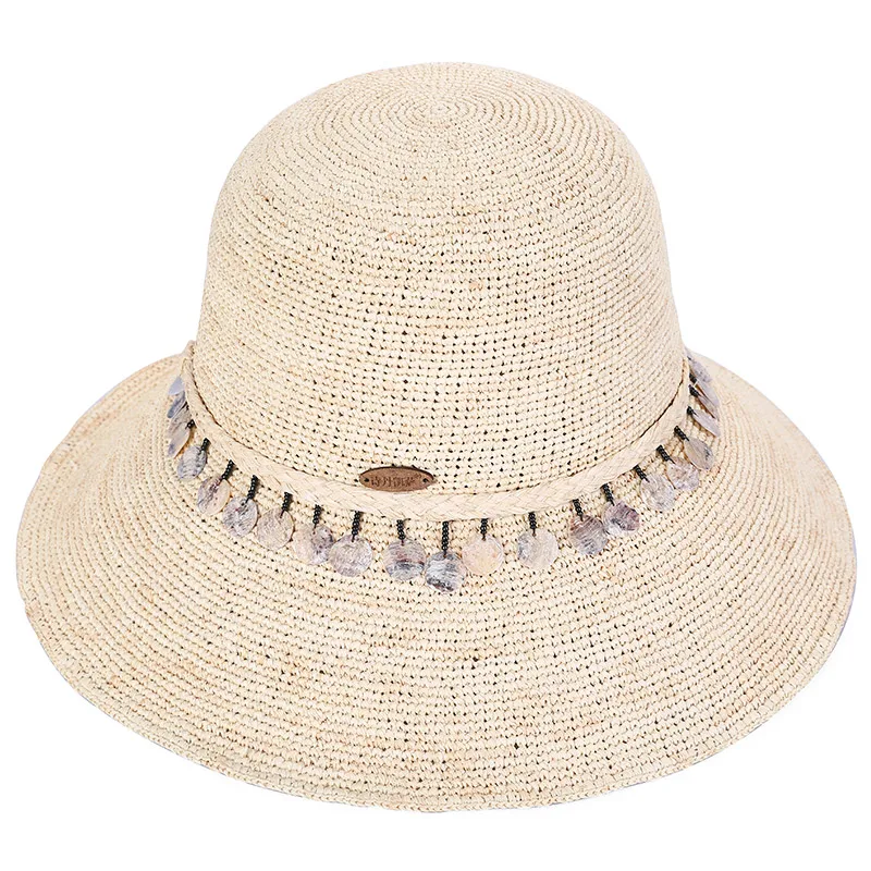 Соломенная шляпа Женская Raffia лето, защита от солнца козырек пляжные шляпы солнцезащитный крем для женщин широкая складывающаяся Кепка Eave регулируемые стильные кепки H6639