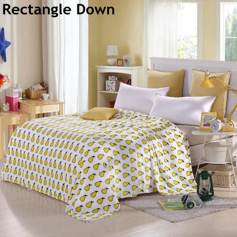 Rectangle Down coverlet sheets bedding plaid home fleece blanket on the