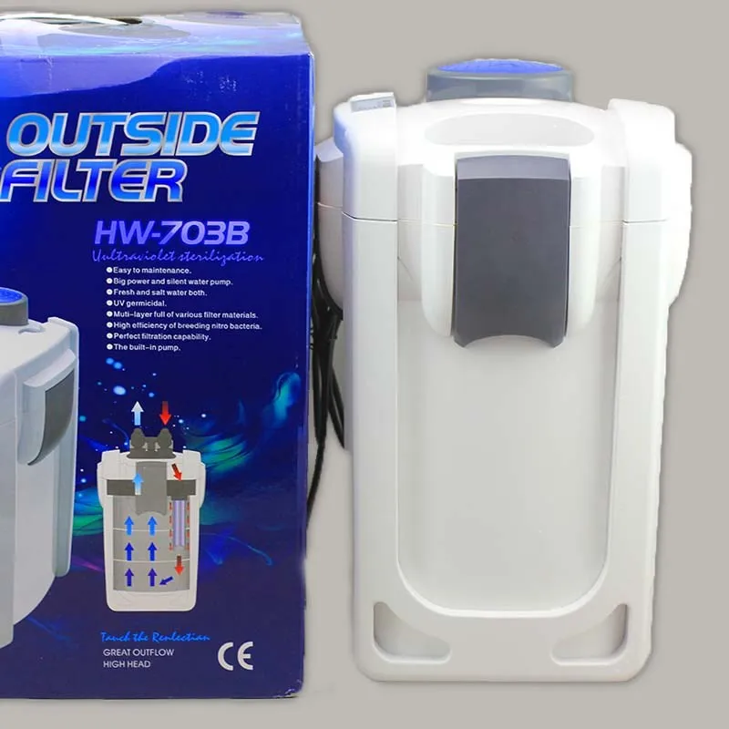 

30W 1400L/h SUNSUN HW-703B 3-Stage External Aquarium Canister Filter with 9W UV Sterilizer for Fish Tank Outside Filter 370GPH