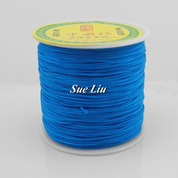 0,8 мм 49-цвет нейлоновый шнур нить китайский узел макраме шнур браслет плетеный шнур кисточки вышивка бисером нить-100 м/катушка - Цвет: Peacock Blue CX374