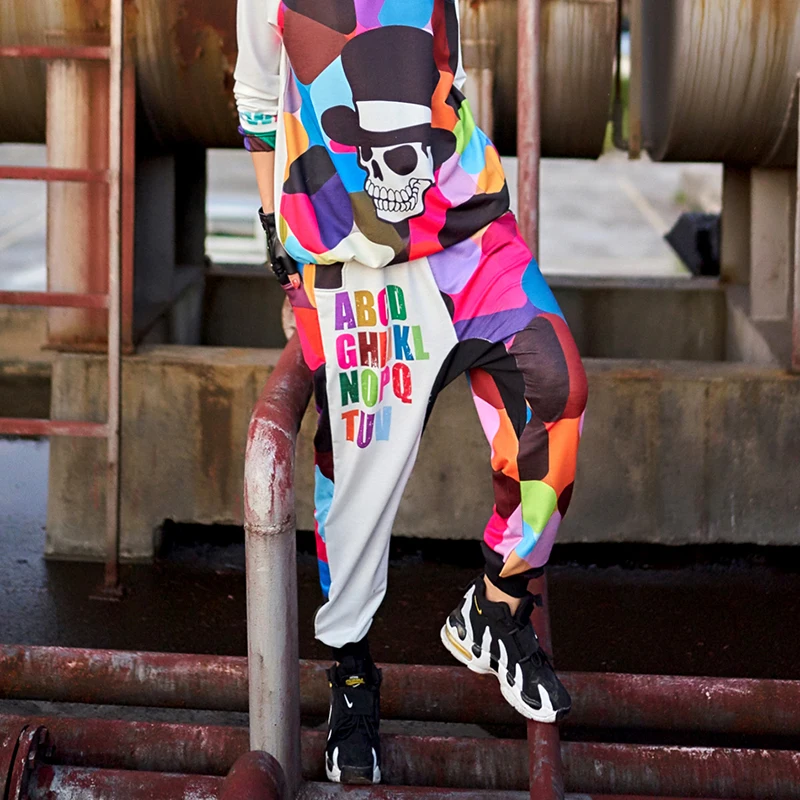 

Spring and Autumn Women's New Color Camouflage Graffiti Print Harem Pants Wild Big Pants Pants Street Dance Trousers Pants