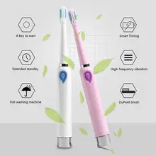 Электрическая зубная щетка, звуковой Вибратор на батарейках, Сменная головка щетки, водонепроницаемая портативная Детская домашняя дорожная