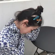 10 шт./компл. корейские женские Девушки Сладкий Макарон конфеты цвет BB заколки для волос Геометрическая краска для выпечки заколки с отверстием основные оснастки заколки