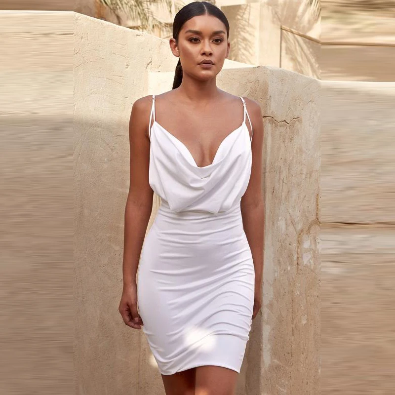 

2019 Sexy Backless Bandage Dress Women Secret Halter Sleeveless Slim Pencil Party Dress Summer Casual Club Bodycon Mini Dress