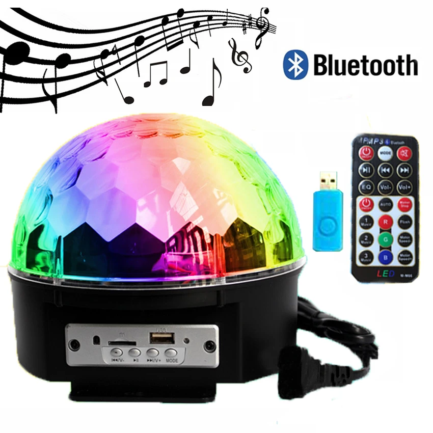 

Bluetooth Voice Control Led Stage Lamp 9Colors MP3 Magic Ball Disco DJ Light With Remote Controller Christmas Laser Projector