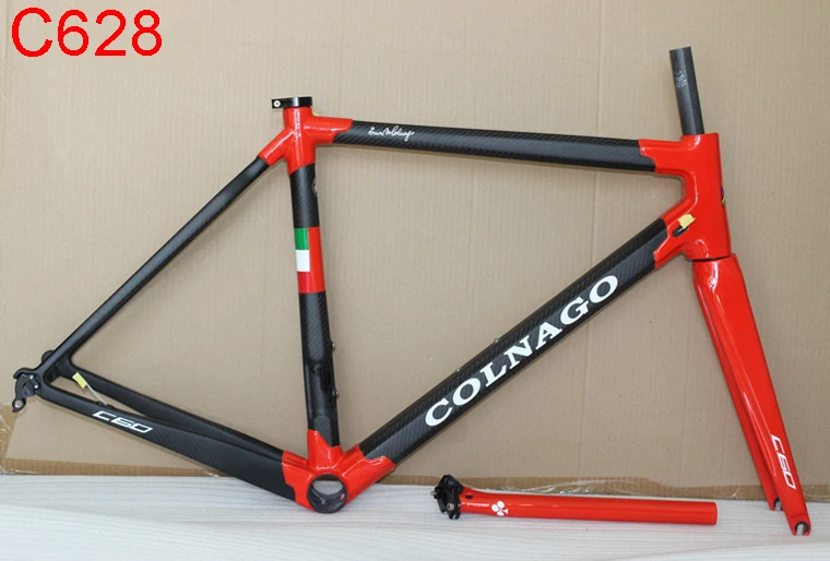 Sale Black Red Colnago C60 bike frame 3K Carbon Road Frame fit both di2 mechanical Group C628 color racing bicycle Frame 8