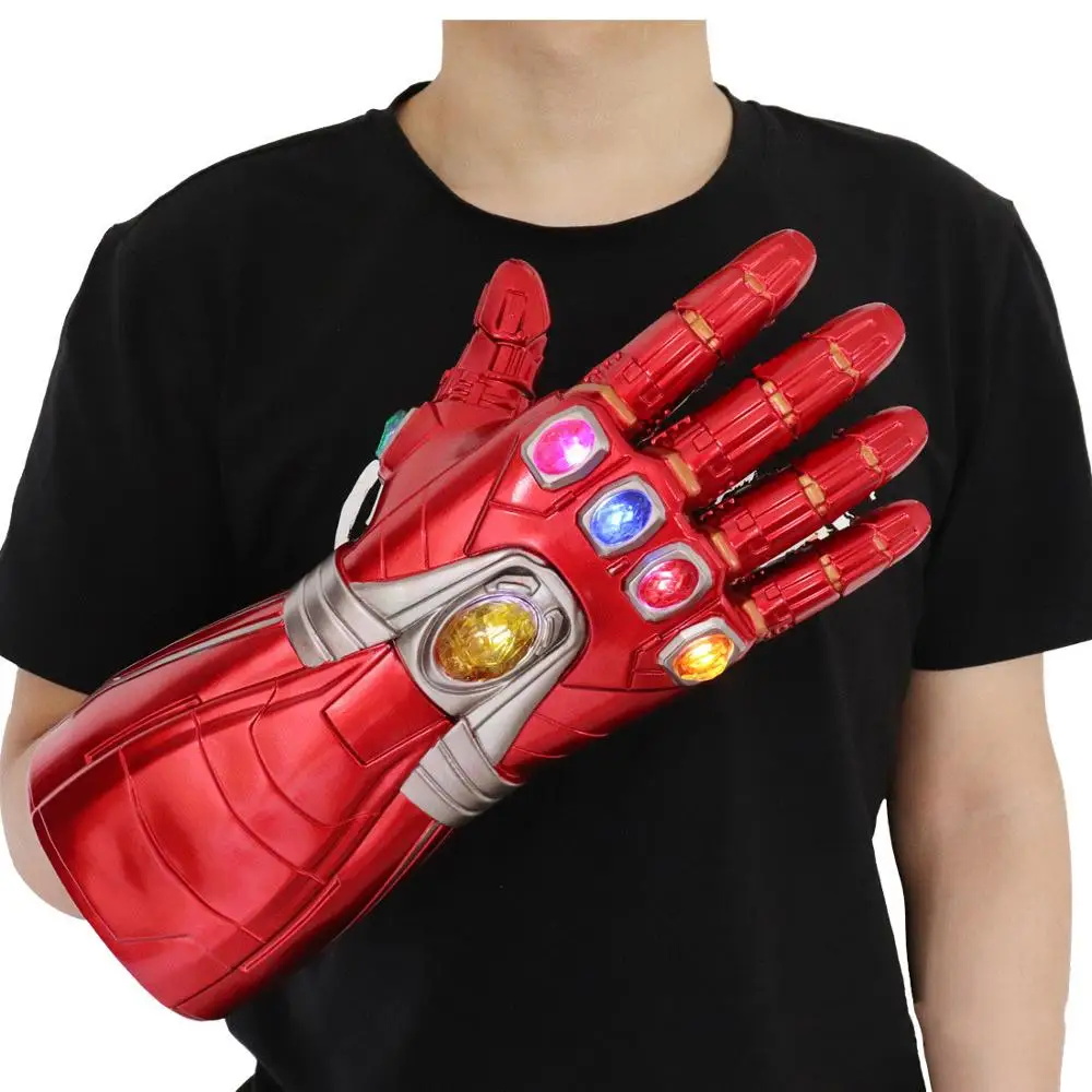 

Adult Kids LED Marvel Avengers 4 Endgame Infinity Gauntlet Iron Man Gloves Cosplay PVC Gloves Arms Superhero Weapon Prop
